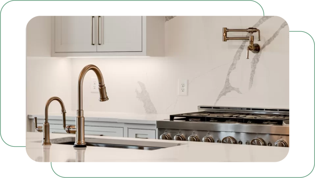 Custom granite kitchen countertop installation by Granite Arts Charleston.