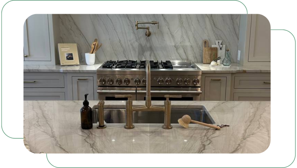 Custom granite kitchen countertops and cabinets installed in Hanahan, SC home