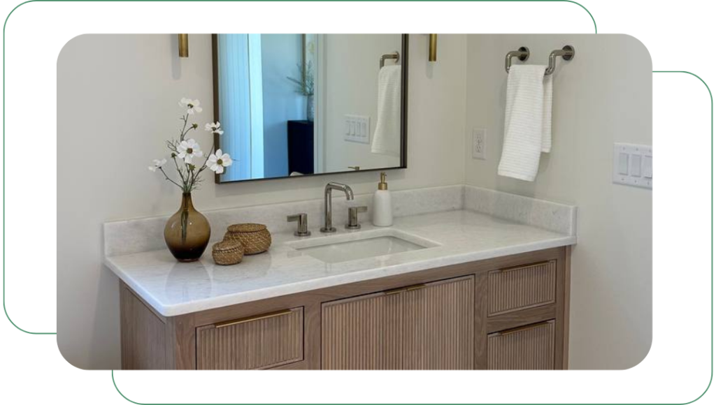 Custom granite kitchen countertops and cabinets installed in a James Island, SC home.