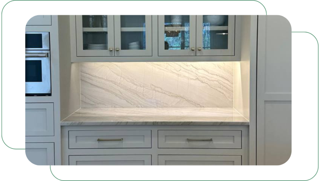 Custom granite countertops and cabinets installed in a Ravenel, SC home
